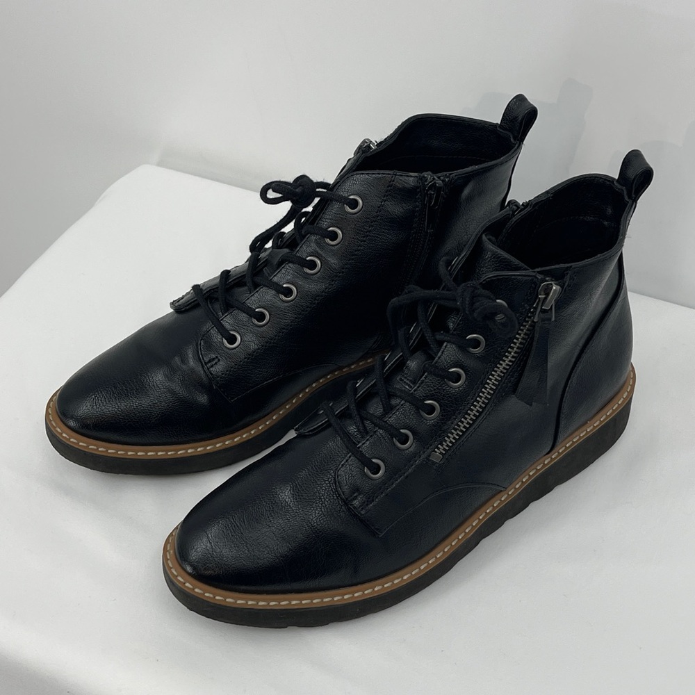 NATURALIZER WOMENS Black Leather Boots SIZE 9.5 SIDE ZIPPER - Picture 2 of 9